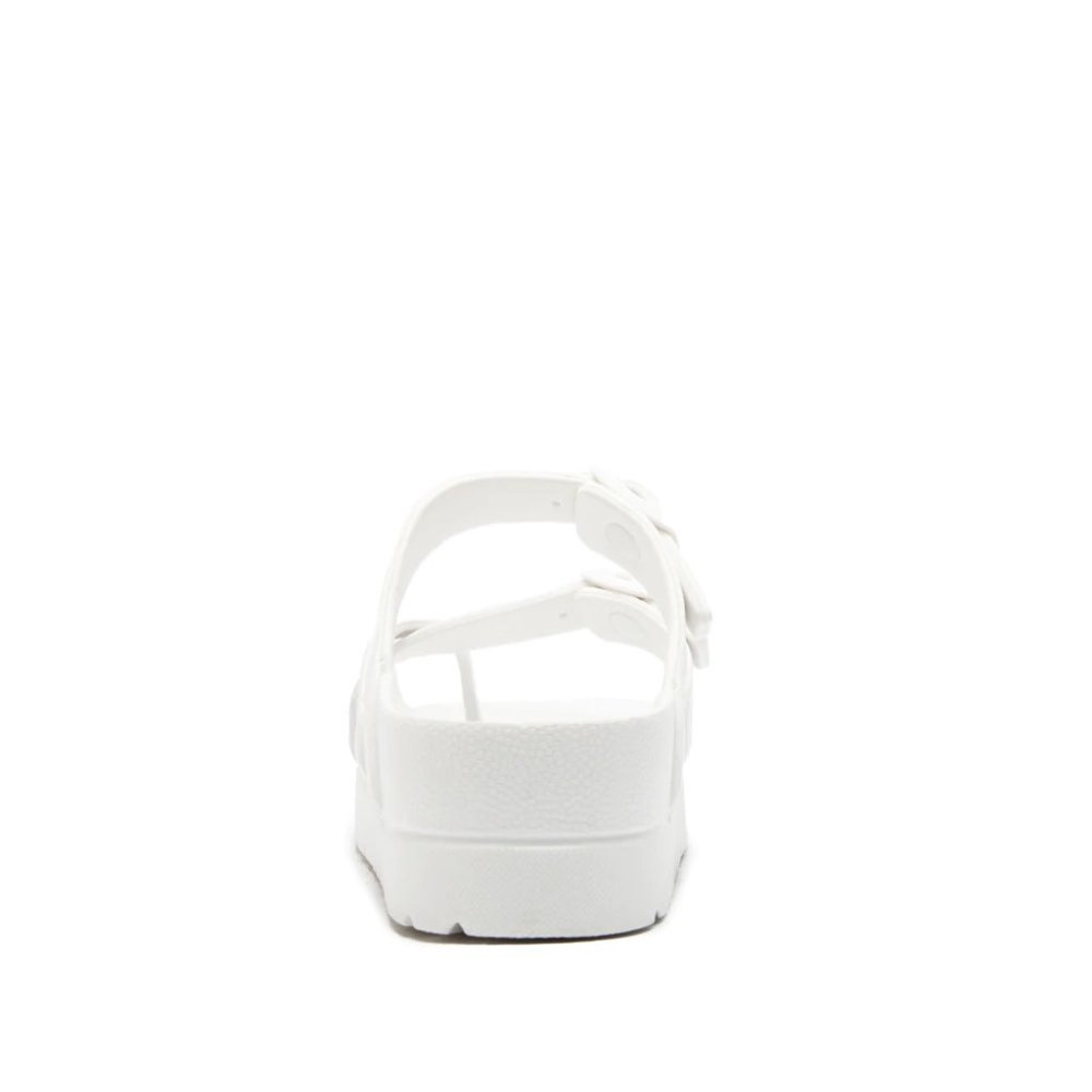 White Platform Buckled Sandals - Picture 2 of 6